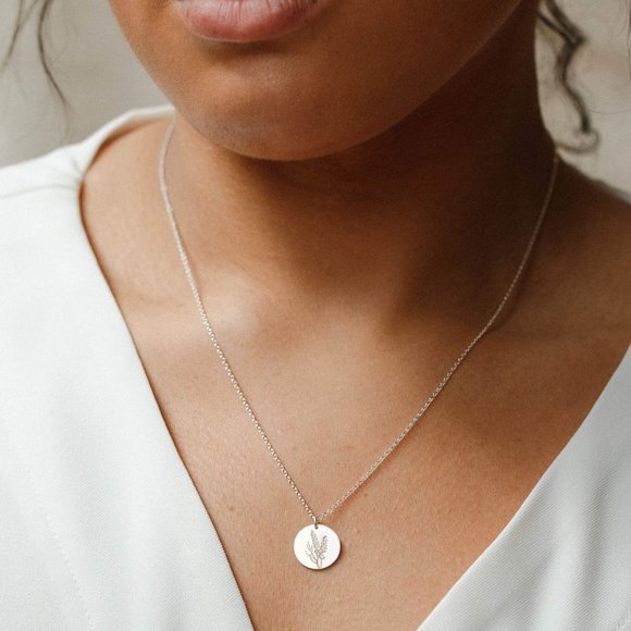 Free People Jewelry - Lavender Floral Boho Plant Charm Pendant Necklace